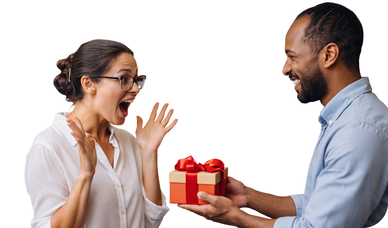 Couple celebrating